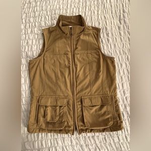 Travelsmith 12-pocket womens brown  travel vest, size S